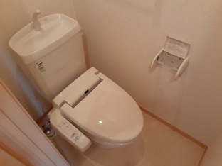 落ち着いた色調のトイレです