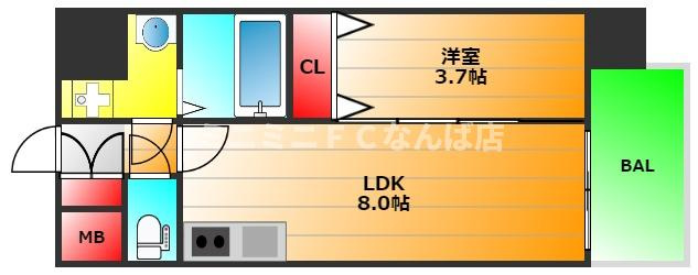 アプリーレ阿波座南の間取り