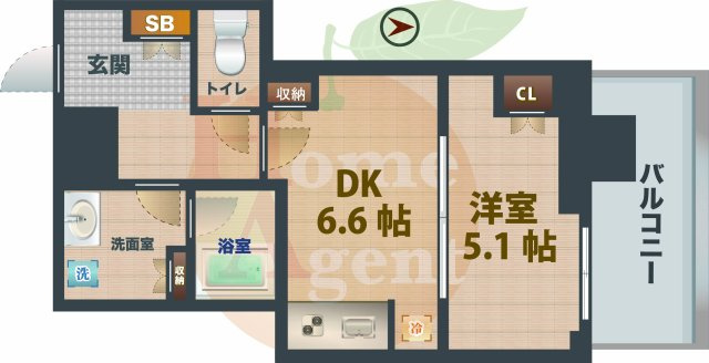 【間取り】 | パークシティ中野　ザ　タワー　ブリーズ | 1DKのお部屋です。