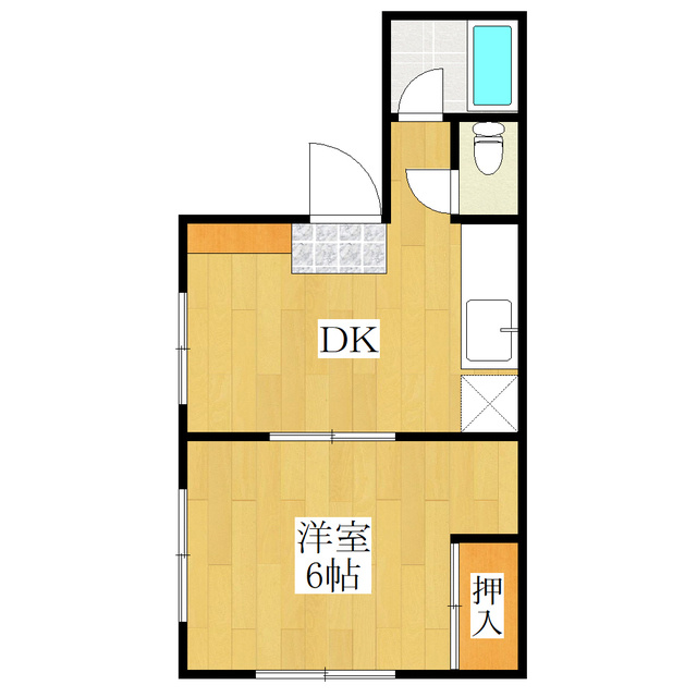 TKハイツの間取り|2面採光の角部屋です
