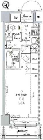 板橋区東新町１丁目の賃貸マンションの間取り