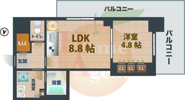 【間取り】 | パークシティ中野　ザ　タワー　ブリーズ | 1LDKのお部屋です。