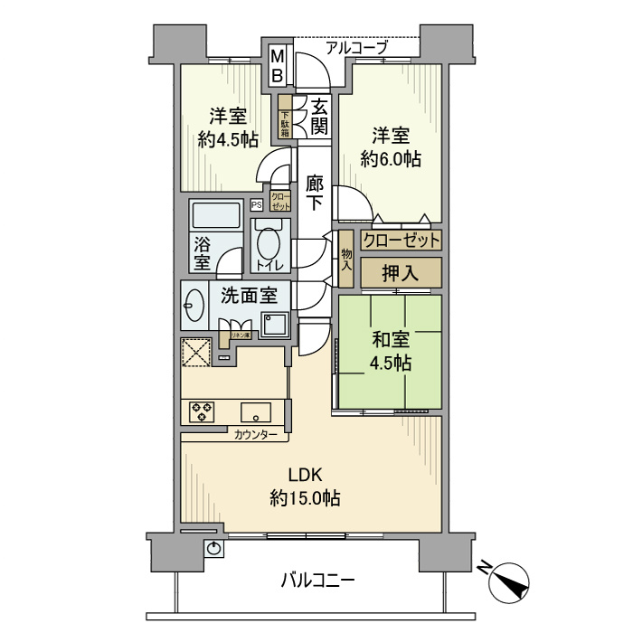 パークホームズ南柏ステーションアベニューの間取り