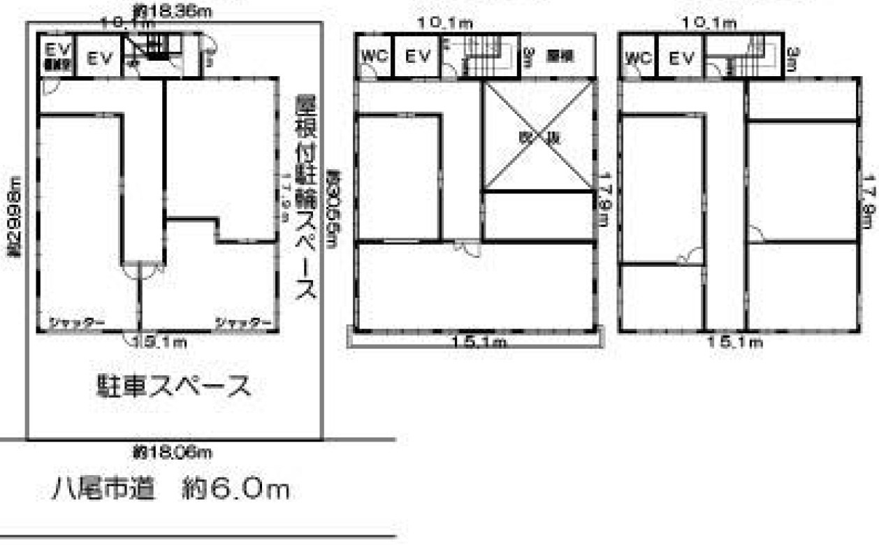 八尾市太田新町6丁目売工場倉庫15000万円の間取り