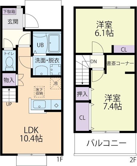 【間取り】 | Doux　maison(ドゥーメゾン)屈巣　B