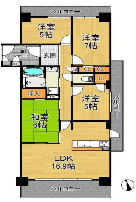 ロワイヤル神屋町の間取り