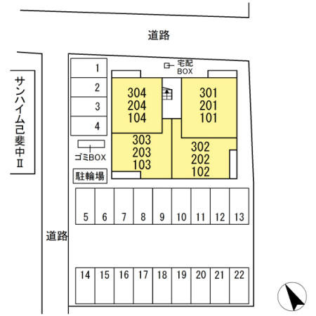 サンハイム己斐中Ⅲの区画図