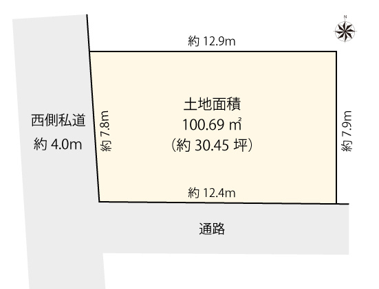 【土地図＋建物プラン例】 | 目黒区緑が丘1丁目 | 建物参考プラン（3階建。建物面積約178.51㎡の4LDK+P。建物参考価格5500万円）