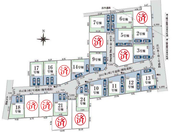 武蔵村山市中原第8　新築全8棟の区画図