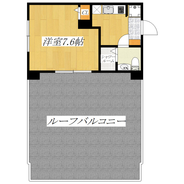 コスモ田端の間取り|広いルーフバルコニーが魅力のお部屋です！