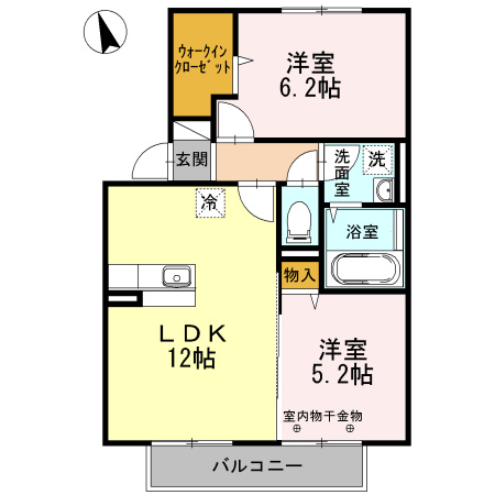 ウィズテリア　A棟の間取り