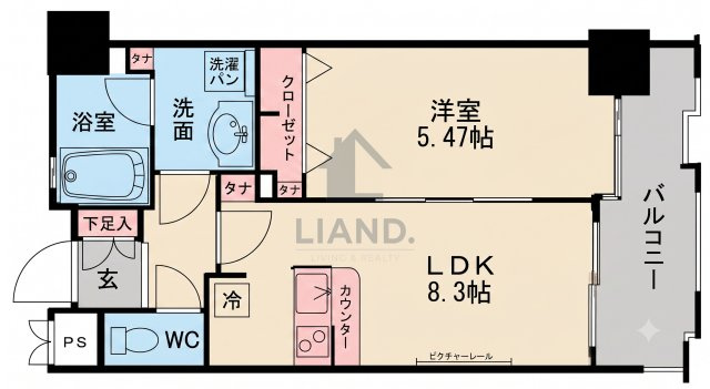 アスピーテ渡辺通　高宮小学校区の間取り|アスピーテ渡辺通
