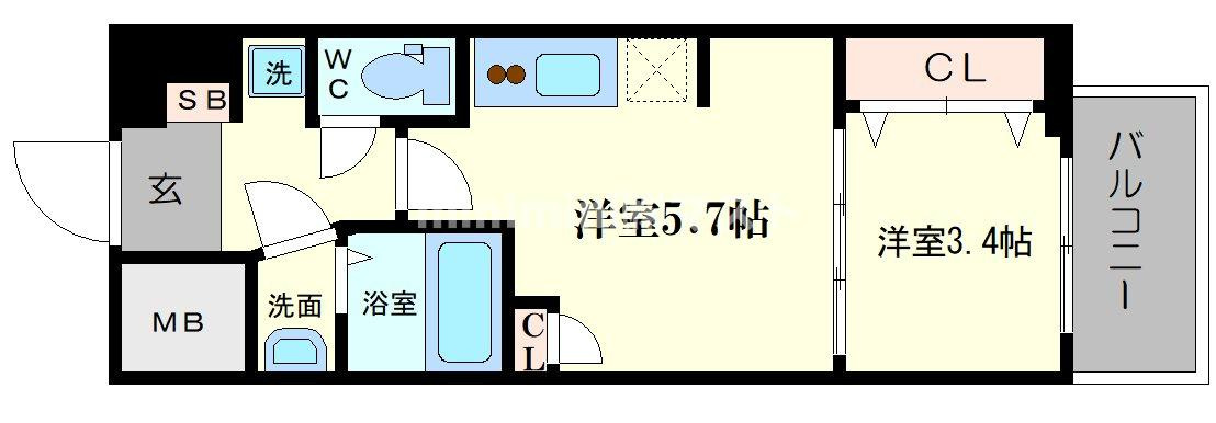 ラシュレエグゼ夕陽丘の間取り