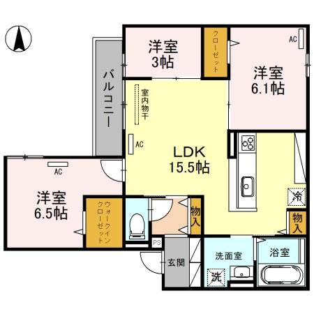 Clashist清水丘Westの間取り
