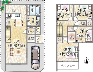 【間取り】 | 豊島北1丁目 | 3号棟