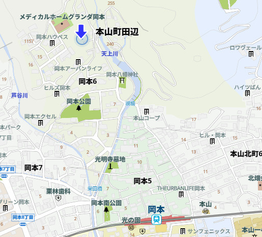 神戸市東灘区岡本6丁目　中古戸建の地図