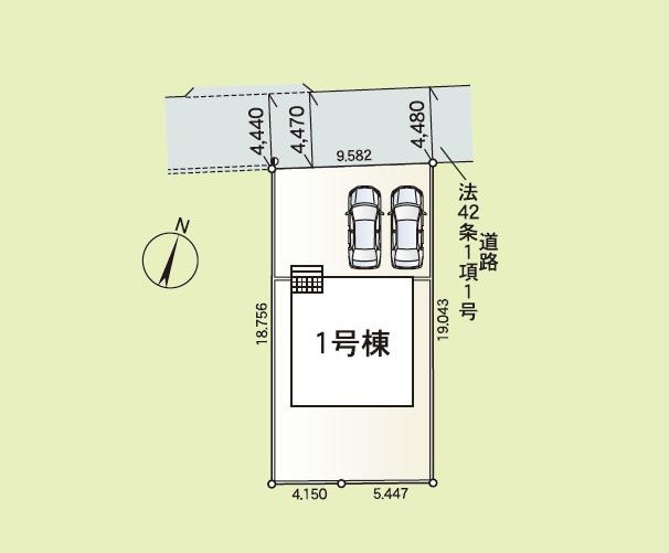 牛久市岡見町第5　新築戸建の区画図