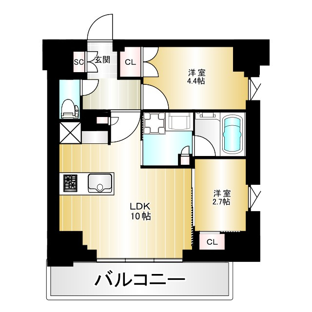 川崎市中原区新丸子東２丁目の賃貸マンションの間取り