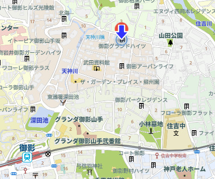 御影グランドハイツの地図