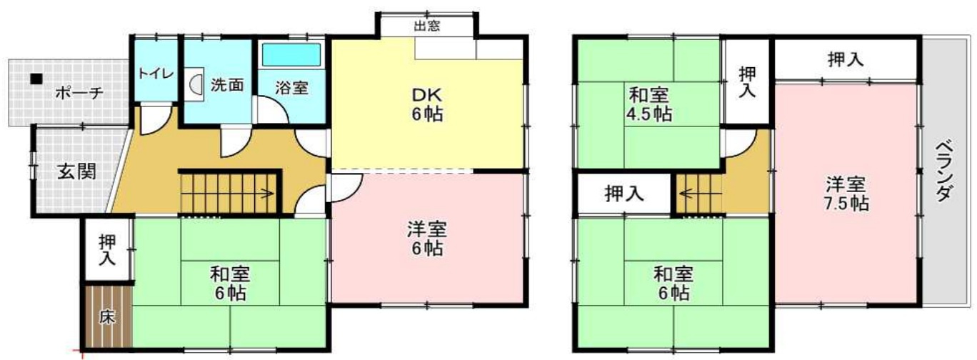 加古川市加古川町友沢　　中古戸建の間取り