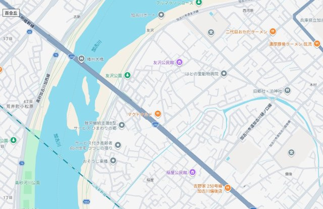 加古川市加古川町友沢　　中古戸建の地図