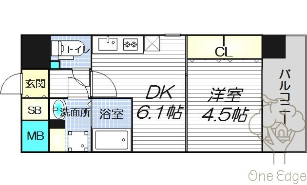 エス・キュート梅田中崎町の間取り