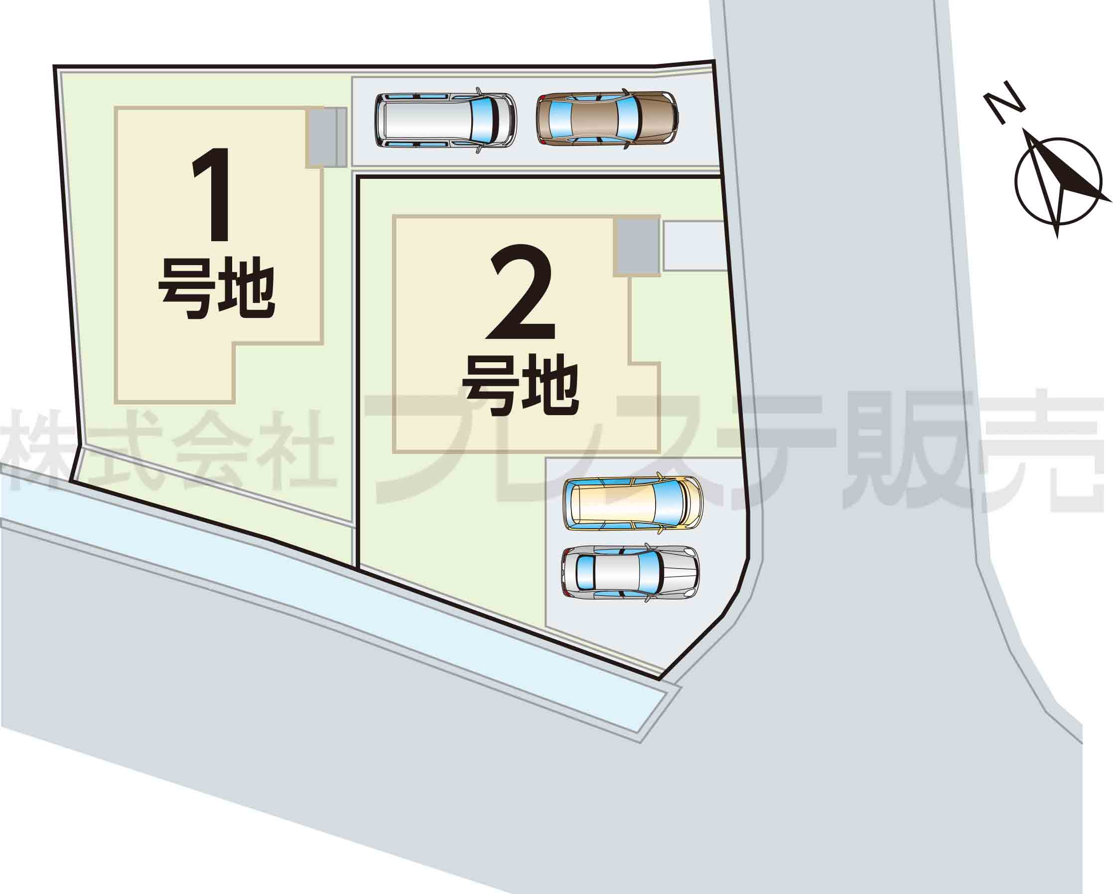 奈良市五条畑１丁目の新築一戸建 全２区画の区画図|全体区画図