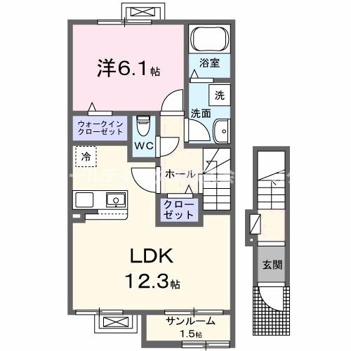 メゾン１２朝来の間取り