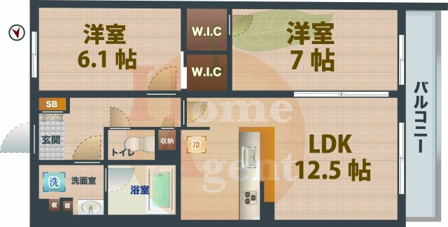 【間取り】 | ディアクレスト西荻窪 | 2LDKのお部屋です。