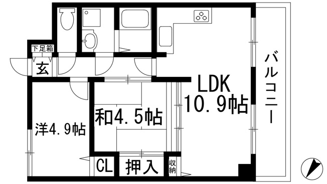 【間取り】 | アムール逆瀬川