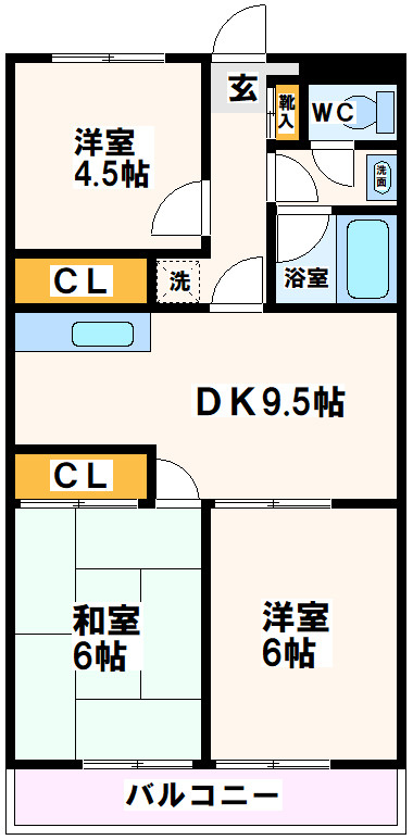狛江市中和泉３丁目の賃貸マンションの間取り