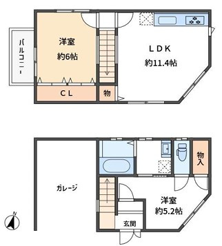橋本糸ケ上貸家の間取り