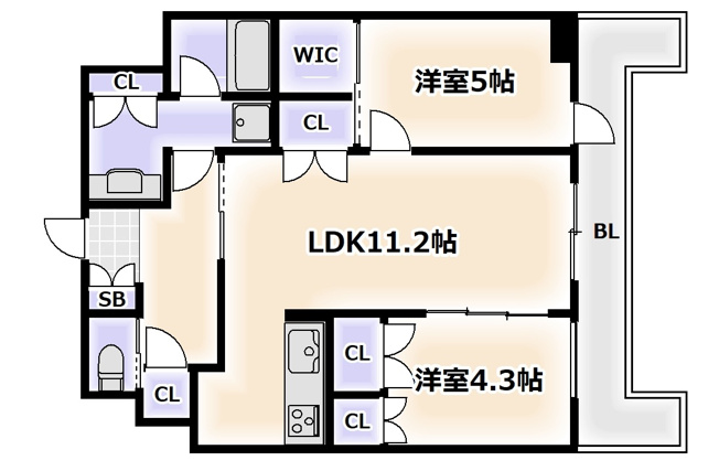 【間取り】 | ＳＴＡＮＤＺ四天王寺前夕陽丘