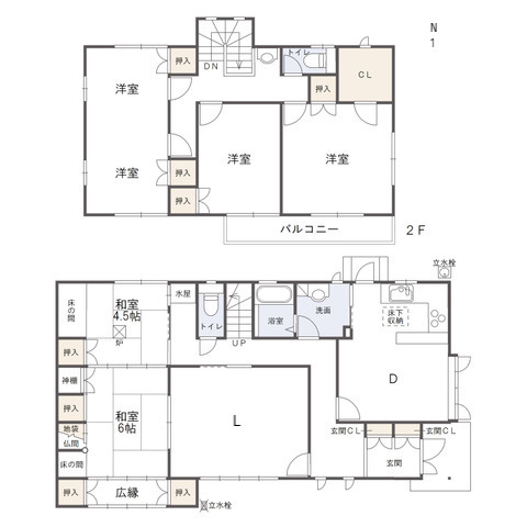 高松町　戸建の間取り