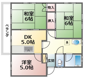 【間取り】 | 平川ハイツB棟