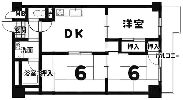 【間取り】 | 梅津グランドハイツ | 専有面積63㎡