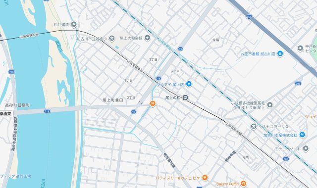 加古川市尾上町養田2丁目　　　山陽電鉄「尾上の松駅」徒歩8分の地図