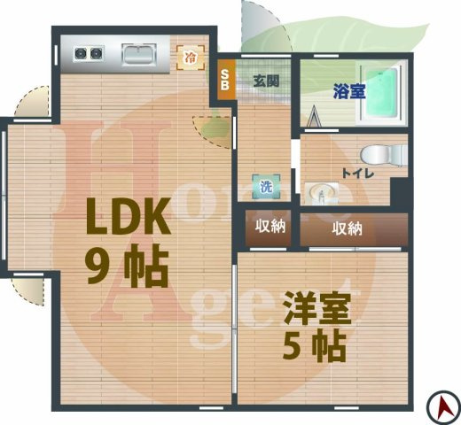 【間取り】 | ヴィラージオ211 | 1LDKのお部屋です。