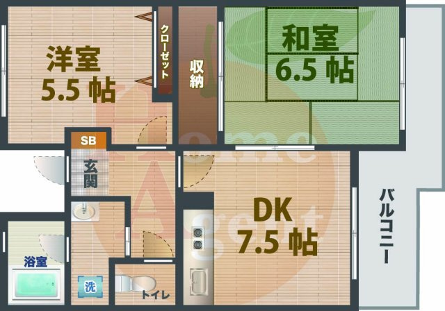【間取り】 | メゾンフォレスト | 2DKのお部屋です。