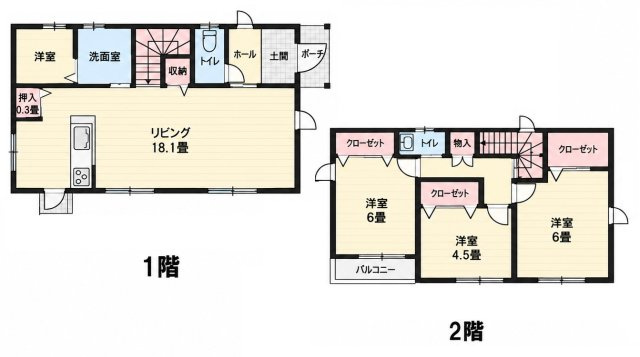 南区富合町杉島／3号棟の間取り