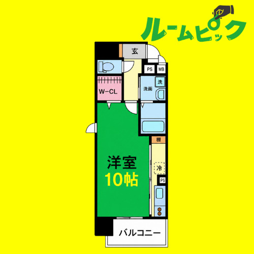 グランシャリオ栄　名古屋市賃貸　仲介手数料無料の間取り