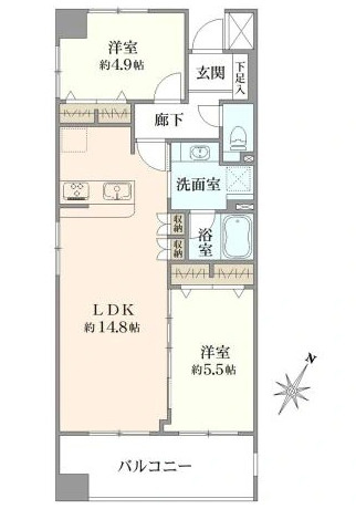 エフローレ日本橋（8階部分）／仲介手数料無料／新規フルリノベーションの間取り