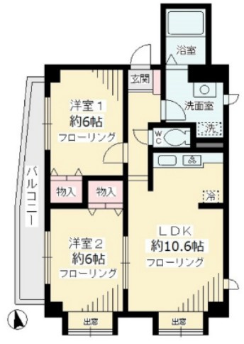 調布市小島町２丁目の賃貸マンションの間取り