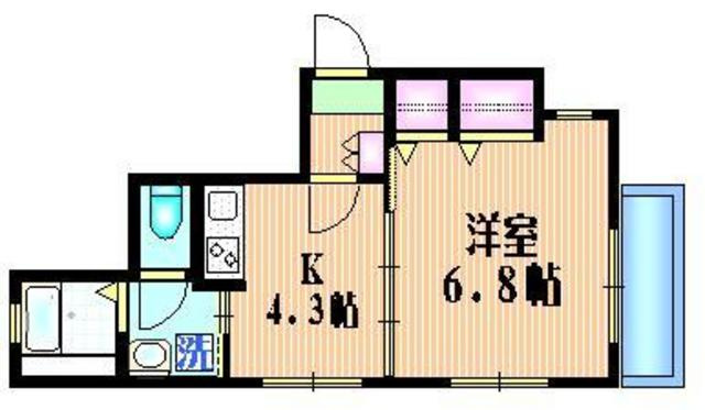 ソレイユの間取り|★広々とした１Ｋタイプ★