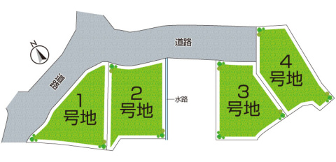 交野市星田　第1期　新築一戸建ての区画図|全4区画