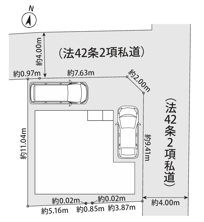 六角橋6丁目2期　№1の区画図|前面道路含む現地写真です
