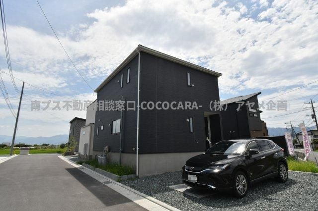 中央市井之口の新築一戸建の外観|北西側から撮影