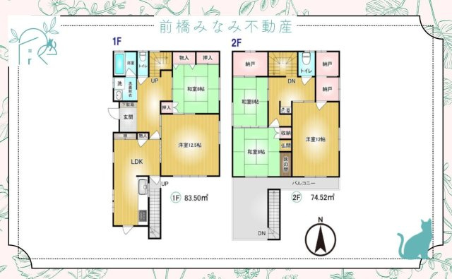 【中古】高崎市倉賀野町　５LDK＋Sの間取り