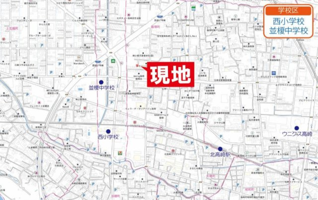 【中古】高崎市飯塚町　４LDKの地図