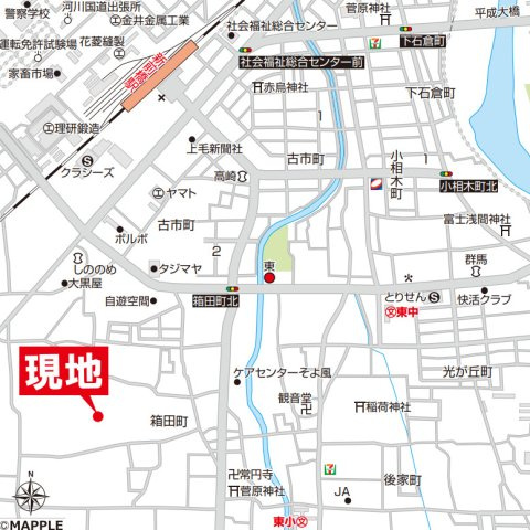 【中古】前橋市箱田町　４LDKの地図